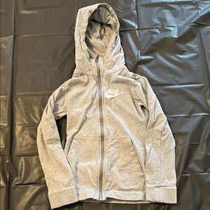 Nike Kids Light Gray Zip-Up Hoodie